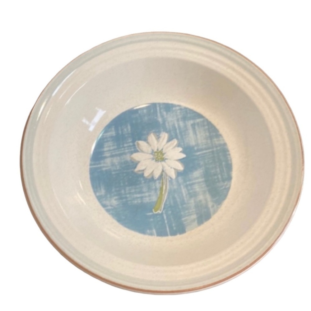 (2) Mikasa Green Fields bowls. 8” diameter. Blue/Off- white. Beautiful! 2 bowls.